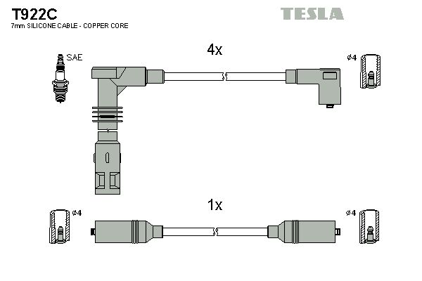 TESLA Комплект проводов зажигания T922C