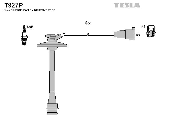 TESLA Комплект проводов зажигания T927P