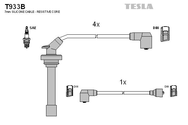 TESLA Комплект проводов зажигания T933B