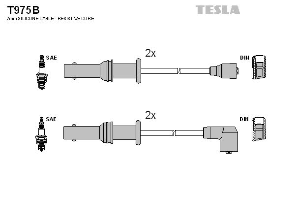 TESLA Комплект проводов зажигания T975B