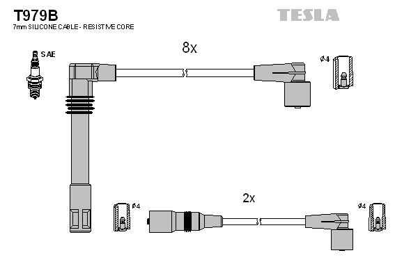 TESLA Комплект проводов зажигания T979B