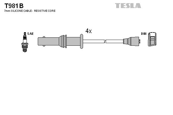 TESLA Комплект проводов зажигания T981B