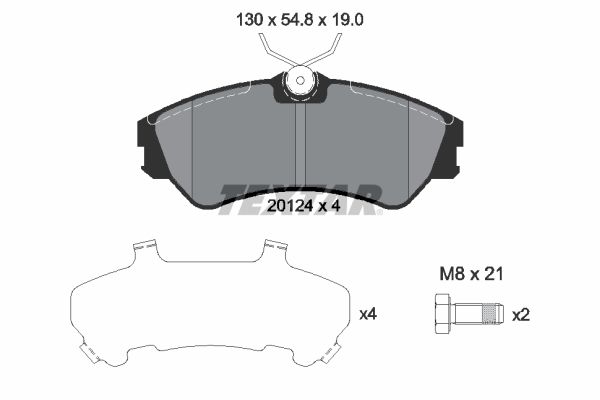 TEXTAR Комплект тормозных колодок, дисковый тормоз 2012401