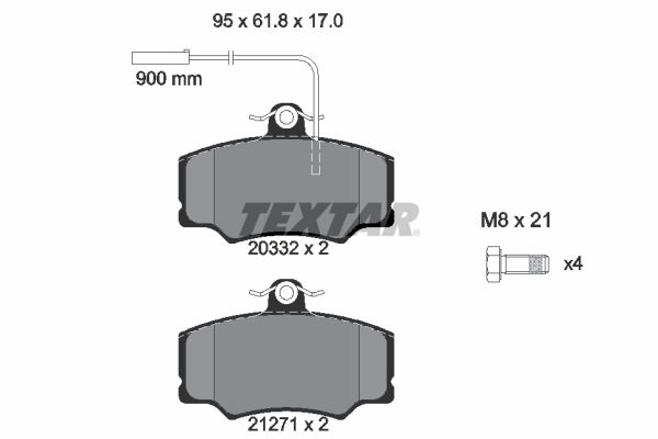 TEXTAR Комплект тормозных колодок, дисковый тормоз 2033201