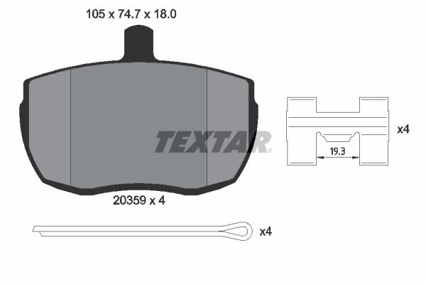 TEXTAR Комплект тормозных колодок, дисковый тормоз 2035908