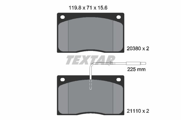 TEXTAR Комплект тормозных колодок, дисковый тормоз 2038002