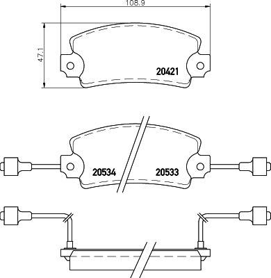 TEXTAR Piduriklotsi komplekt,ketaspidur 2042103