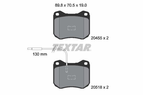 TEXTAR Комплект тормозных колодок, дисковый тормоз 2045502