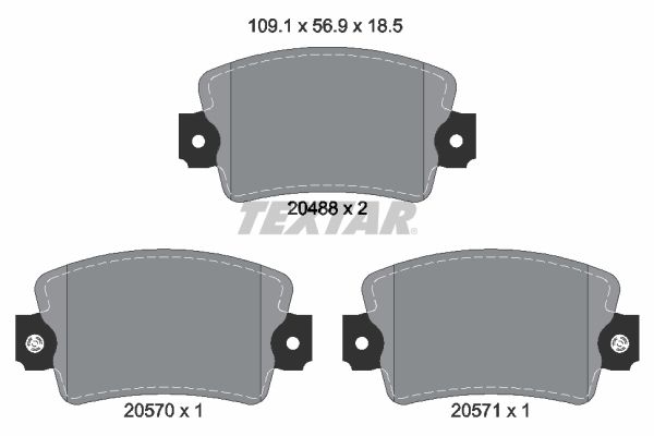 TEXTAR Комплект тормозных колодок, дисковый тормоз 2048802