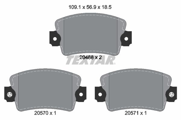 TEXTAR Piduriklotsi komplekt,ketaspidur 2048802