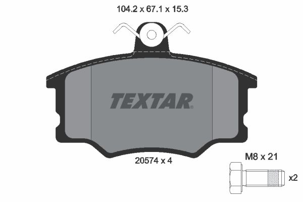 TEXTAR Комплект тормозных колодок, дисковый тормоз 2057401