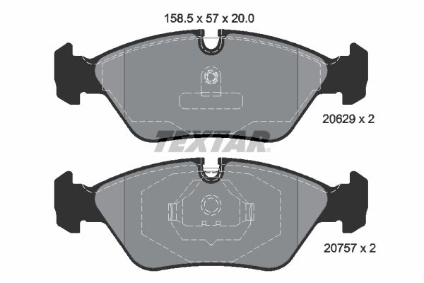 TEXTAR Комплект тормозных колодок, дисковый тормоз 2062902