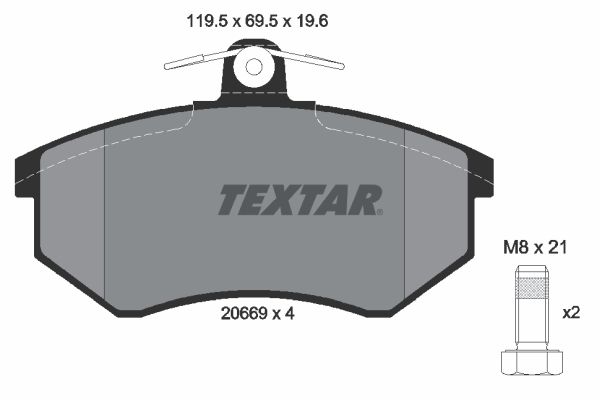 TEXTAR Комплект тормозных колодок, дисковый тормоз 2066921