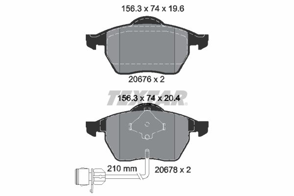 TEXTAR Комплект тормозных колодок, дисковый тормоз 2067602