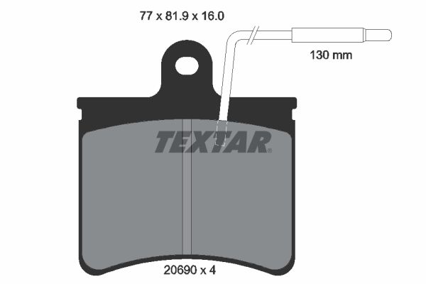 TEXTAR Комплект тормозных колодок, дисковый тормоз 2069001