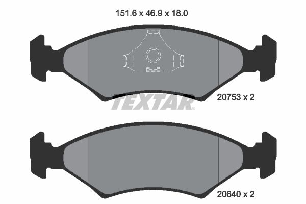 TEXTAR Комплект тормозных колодок, дисковый тормоз 2075303
