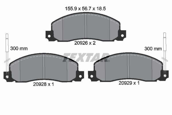 TEXTAR Комплект тормозных колодок, дисковый тормоз 2092602