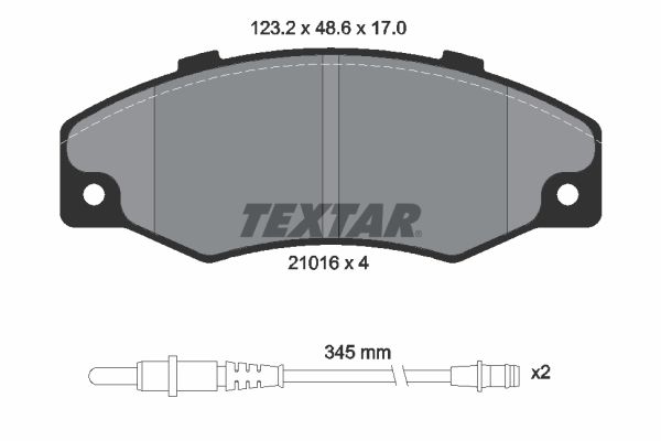 TEXTAR Комплект тормозных колодок, дисковый тормоз 2101602