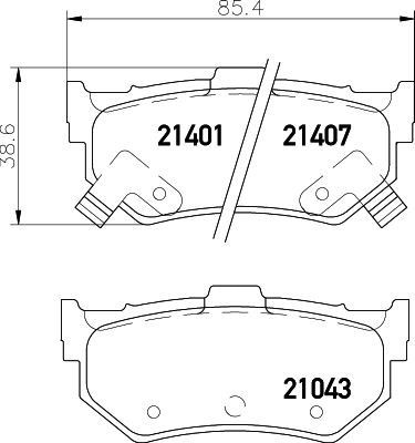 TEXTAR Комплект тормозных колодок, дисковый тормоз 2104302