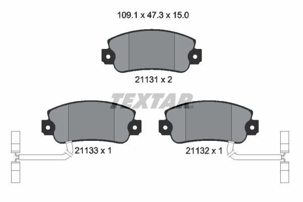 TEXTAR Комплект тормозных колодок, дисковый тормоз 2113103