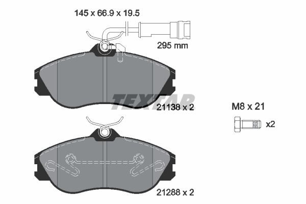TEXTAR Комплект тормозных колодок, дисковый тормоз 2113802
