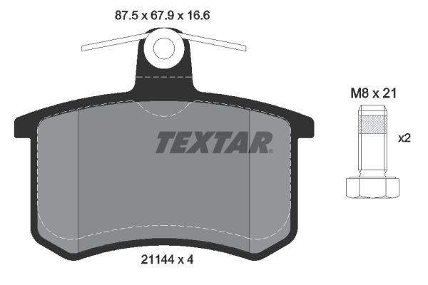 TEXTAR Комплект тормозных колодок, дисковый тормоз 2114401