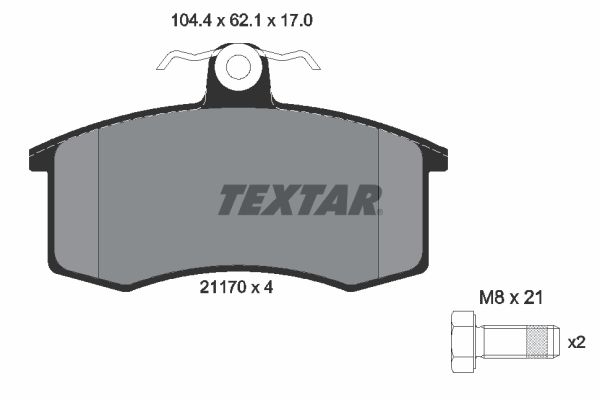 TEXTAR Комплект тормозных колодок, дисковый тормоз 2117002