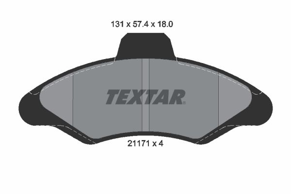 TEXTAR Piduriklotsi komplekt,ketaspidur 2117105