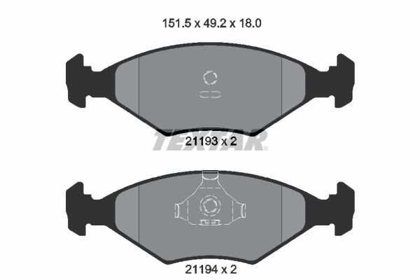 TEXTAR Комплект тормозных колодок, дисковый тормоз 2119301