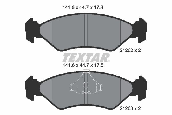 TEXTAR Комплект тормозных колодок, дисковый тормоз 2120203