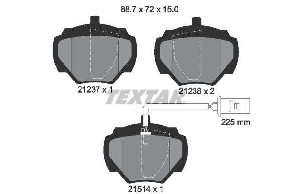 TEXTAR Комплект тормозных колодок, дисковый тормоз 2123701