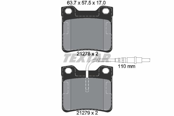TEXTAR Комплект тормозных колодок, дисковый тормоз 2127801