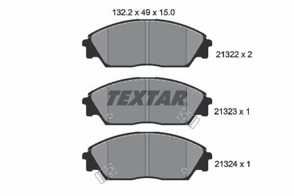TEXTAR Комплект тормозных колодок, дисковый тормоз 2132201