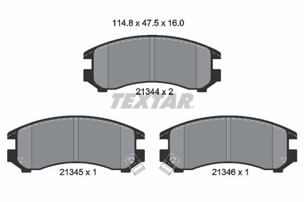 TEXTAR Комплект тормозных колодок, дисковый тормоз 2134401