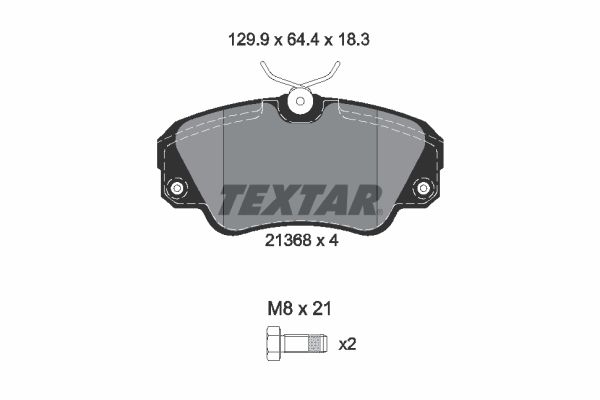 TEXTAR Piduriklotsi komplekt,ketaspidur 2136801