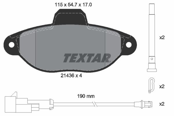 TEXTAR Комплект тормозных колодок, дисковый тормоз 2143609