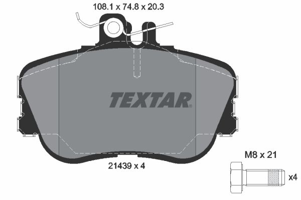 TEXTAR Комплект тормозных колодок, дисковый тормоз 2143905