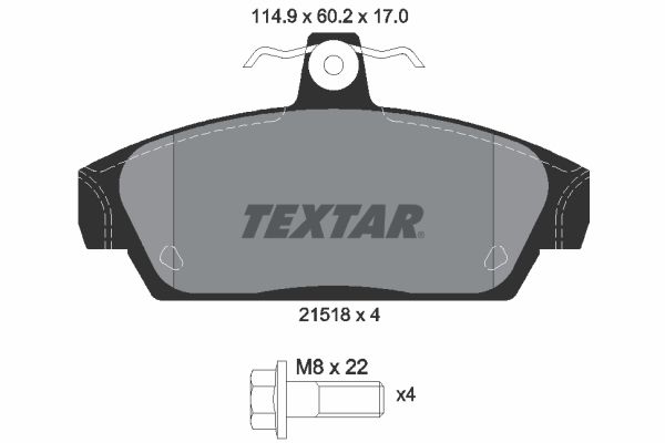 TEXTAR Комплект тормозных колодок, дисковый тормоз 2151801