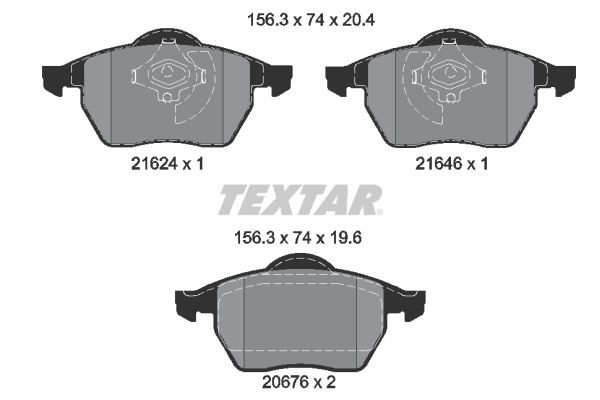 TEXTAR Комплект тормозных колодок, дисковый тормоз 2162402