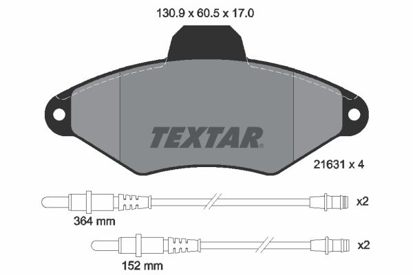 TEXTAR Комплект тормозных колодок, дисковый тормоз 2163102