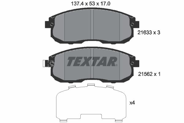 TEXTAR Комплект тормозных колодок, дисковый тормоз 2163301