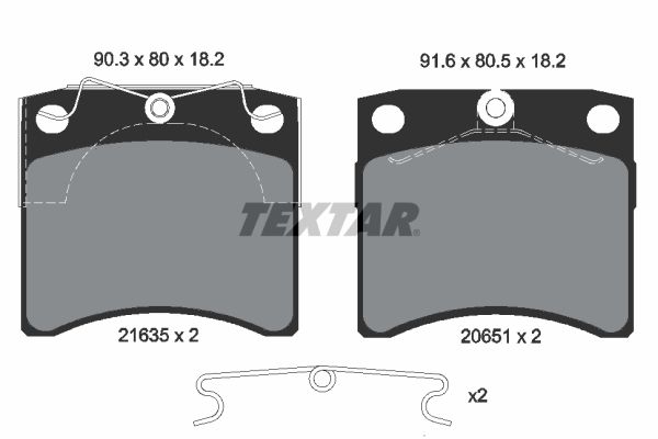 TEXTAR Комплект тормозных колодок, дисковый тормоз 2163501