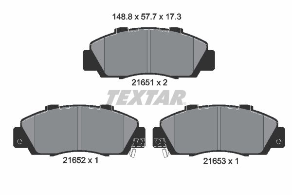 TEXTAR Комплект тормозных колодок, дисковый тормоз 2165101