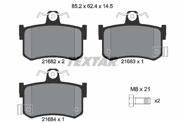 TEXTAR Piduriklotsi komplekt,ketaspidur 2168202