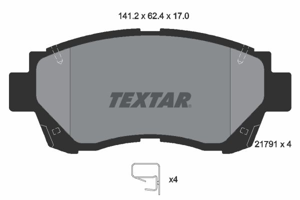 TEXTAR Комплект тормозных колодок, дисковый тормоз 2179101