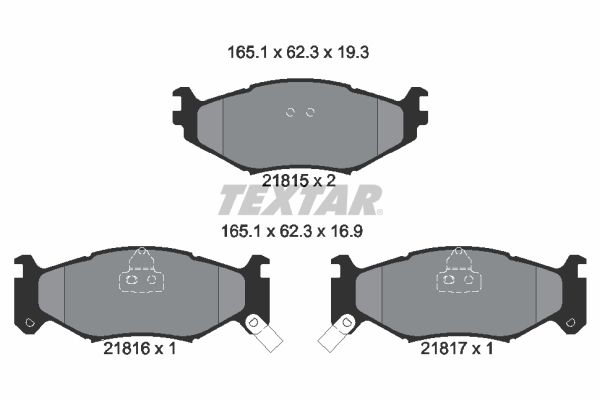 TEXTAR Комплект тормозных колодок, дисковый тормоз 2181501