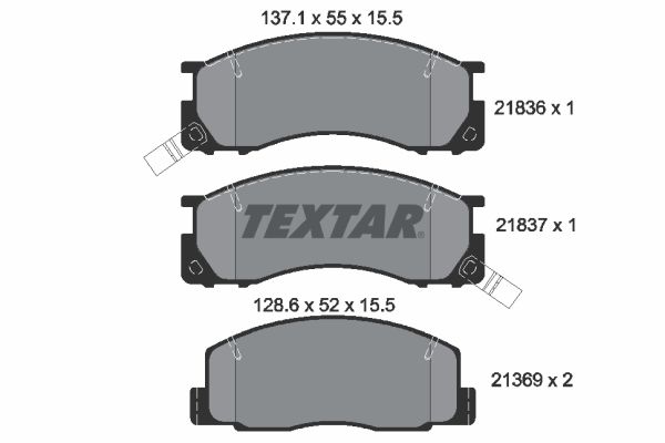 TEXTAR Комплект тормозных колодок, дисковый тормоз 2183601