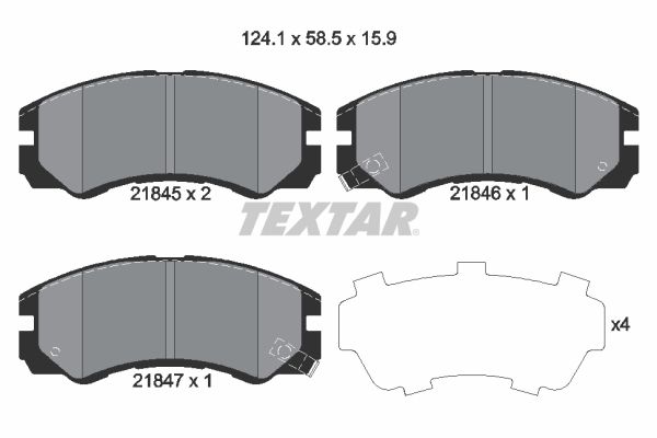 TEXTAR Piduriklotsi komplekt,ketaspidur 2184501