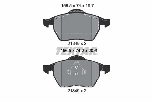 TEXTAR Комплект тормозных колодок, дисковый тормоз 2184802