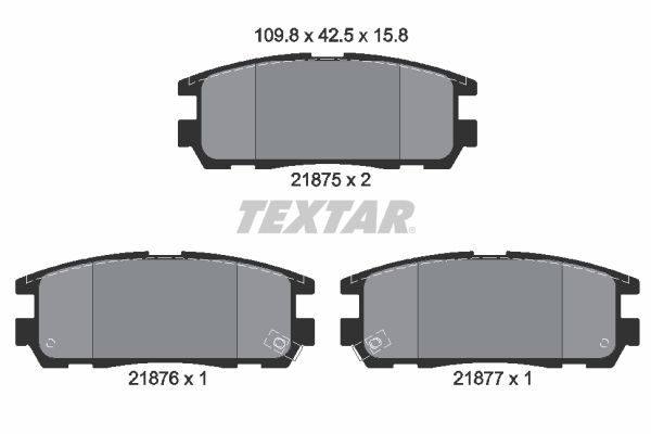 TEXTAR Комплект тормозных колодок, дисковый тормоз 2187501
